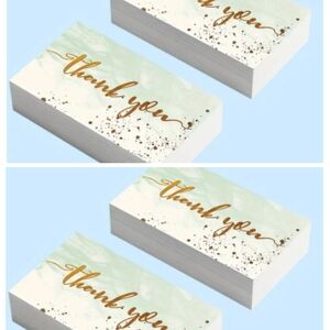 50 Elegant Gold and White Thank You Cards